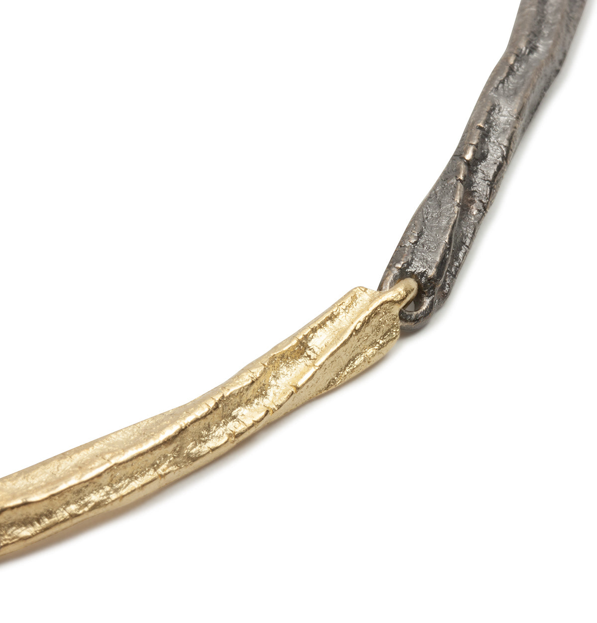 Tarmac Chain aus geschwärztem 925 Silber und 750 Gold