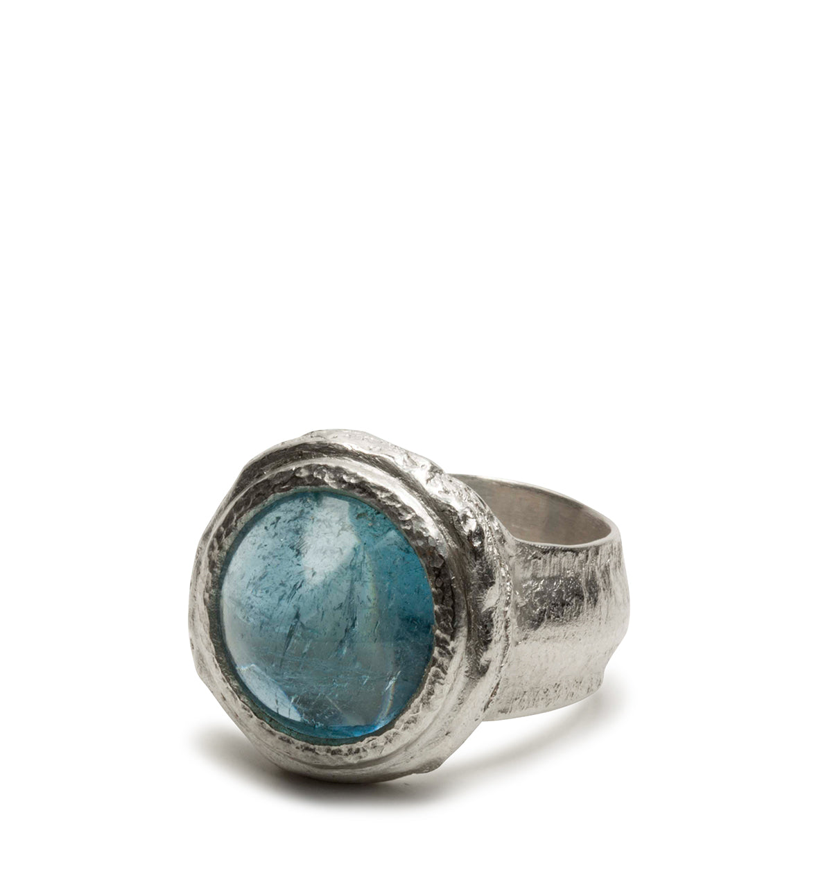 Großer 925 Silberring mit blauem Aquamarin
