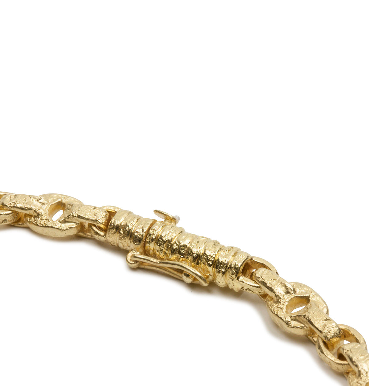 Türkis besetztes Armband aus 750 Gelbgold mit Struktur