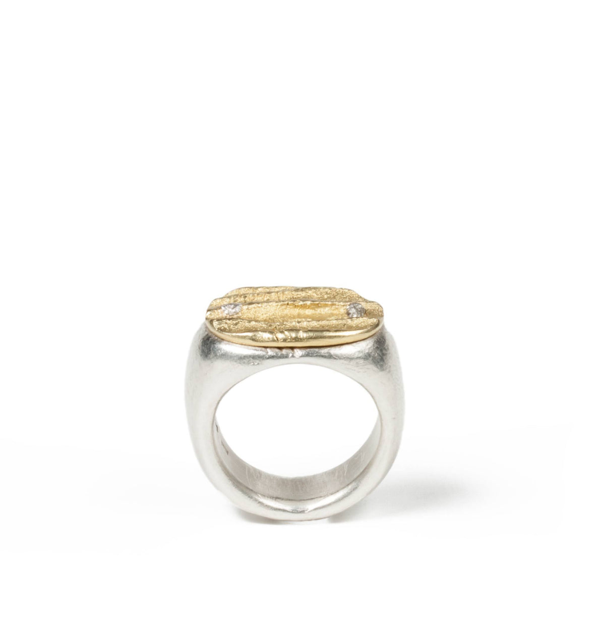 925 Silber Ring mit 750 Gold - Goldschmiede Krack