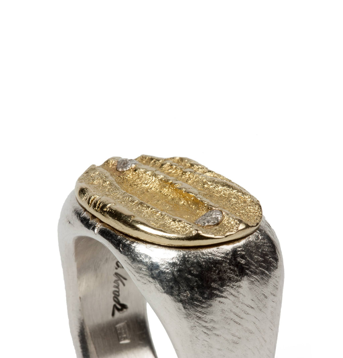925 Silber Ring mit 750 Gold - Goldschmiede Krack